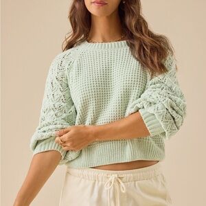 Altar'd State NWT Hailey Chenille
Pointelle Sweater Green XXL